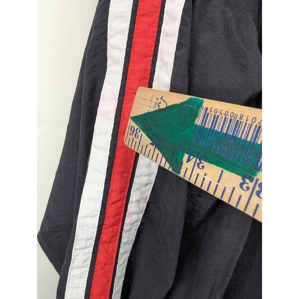 Wella XL Pullover Jacket Windbreaker Black Red White Stripe 1/4 Zip Front - Picture 9 of 11
